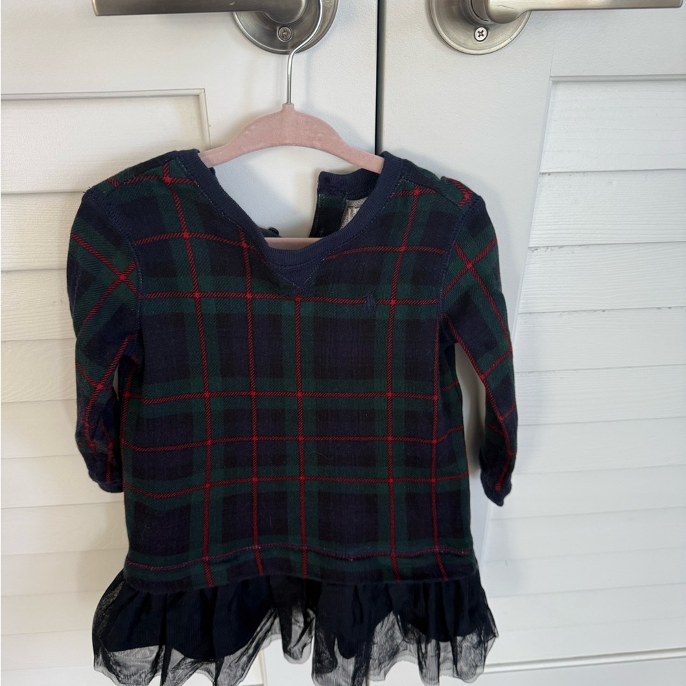 Ralph Lauren Navy and Green Plaid Kids Dress